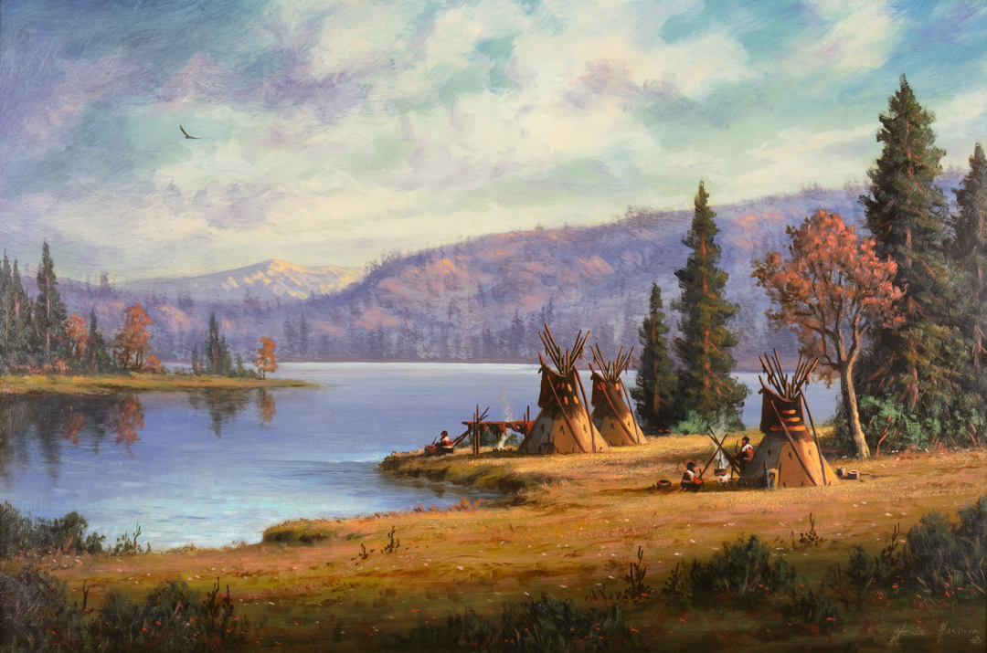 Camp by the Big Lake by artist Heinie Hartwig
