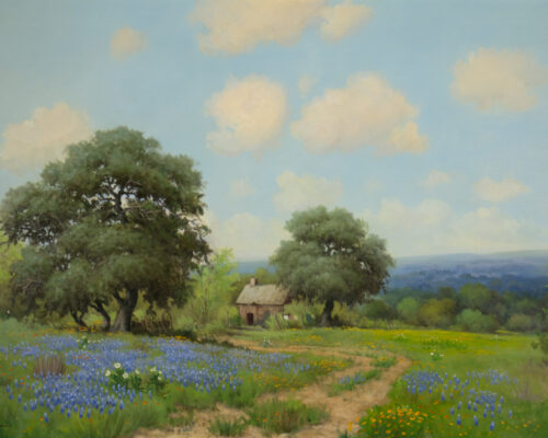 G. Harvey, Bluebonnets, Oil On Linen