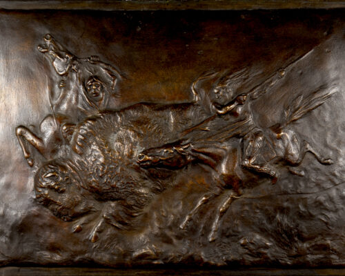 Edward Kemeys (1843-1907) Buffalo Hunt, 1894 Bronze