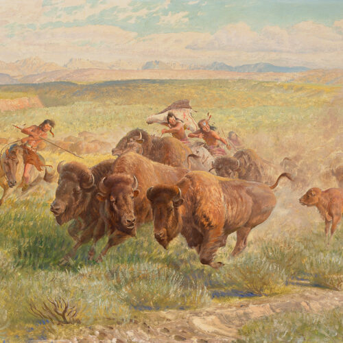 Clymer-John-1907-1989-Buffalo-Hunt-oil-on-canvas