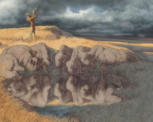 Bev Doolittle (1947– ) Calling The Buffalo, Watercolor On Paper
