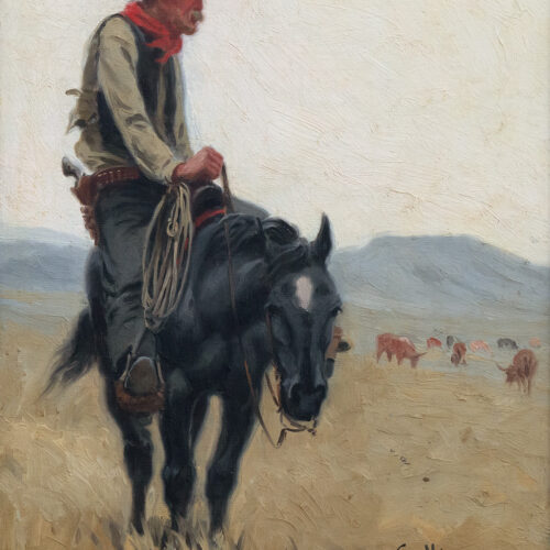 Gollings-William-1878-1972-Untitled-Cowboy-oil-on-board