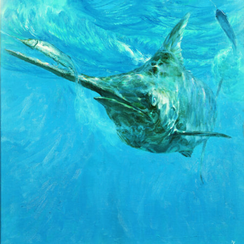 Meltzoff-Stanley-1917-2006-Blue-Marlin-21-oil-on-canvas-38-x-38
