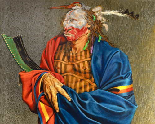 Paul Pletka (1946- ) Mohtawas (Meaning - Without A Lock Of Hair On The Forehead) Acrylic On Canvas
