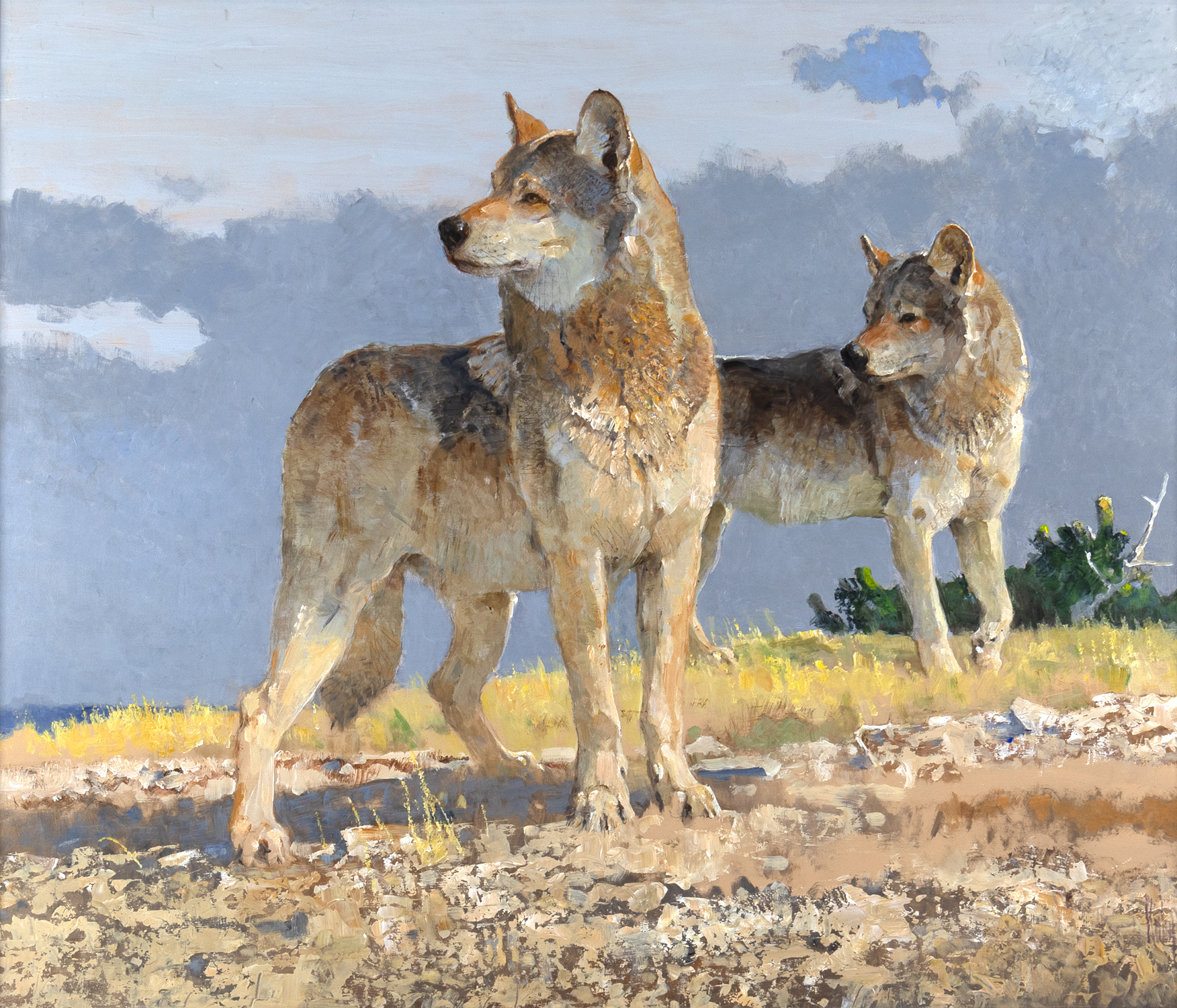 Bob Kuhn (1920-2007) Distant Sounds, 2006 acrylic on board 25 5/8 x 30