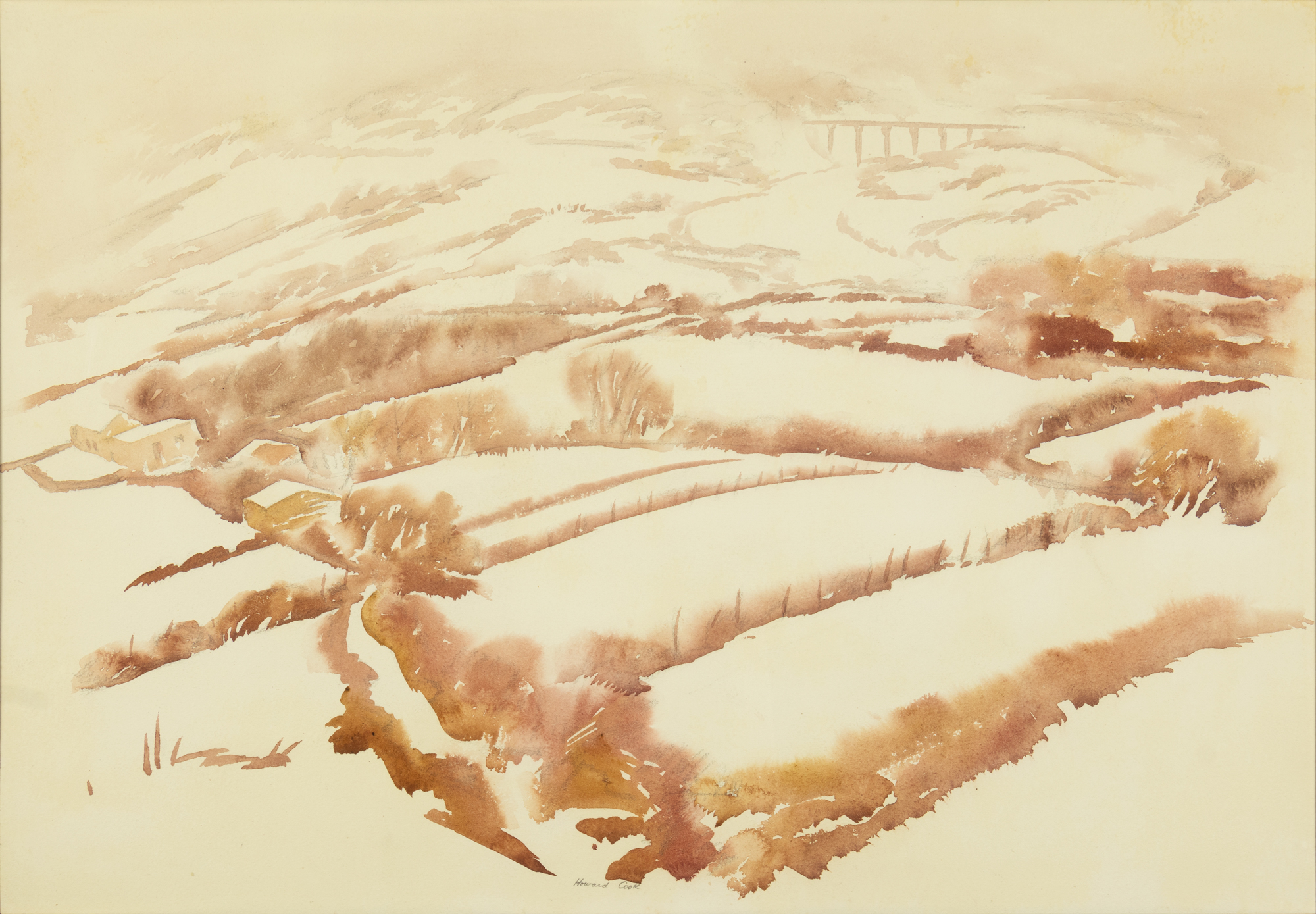 Howard Norton Cook (1901-1980) Winter Fields watercolor on paper 16 3/4 x 23 7/8