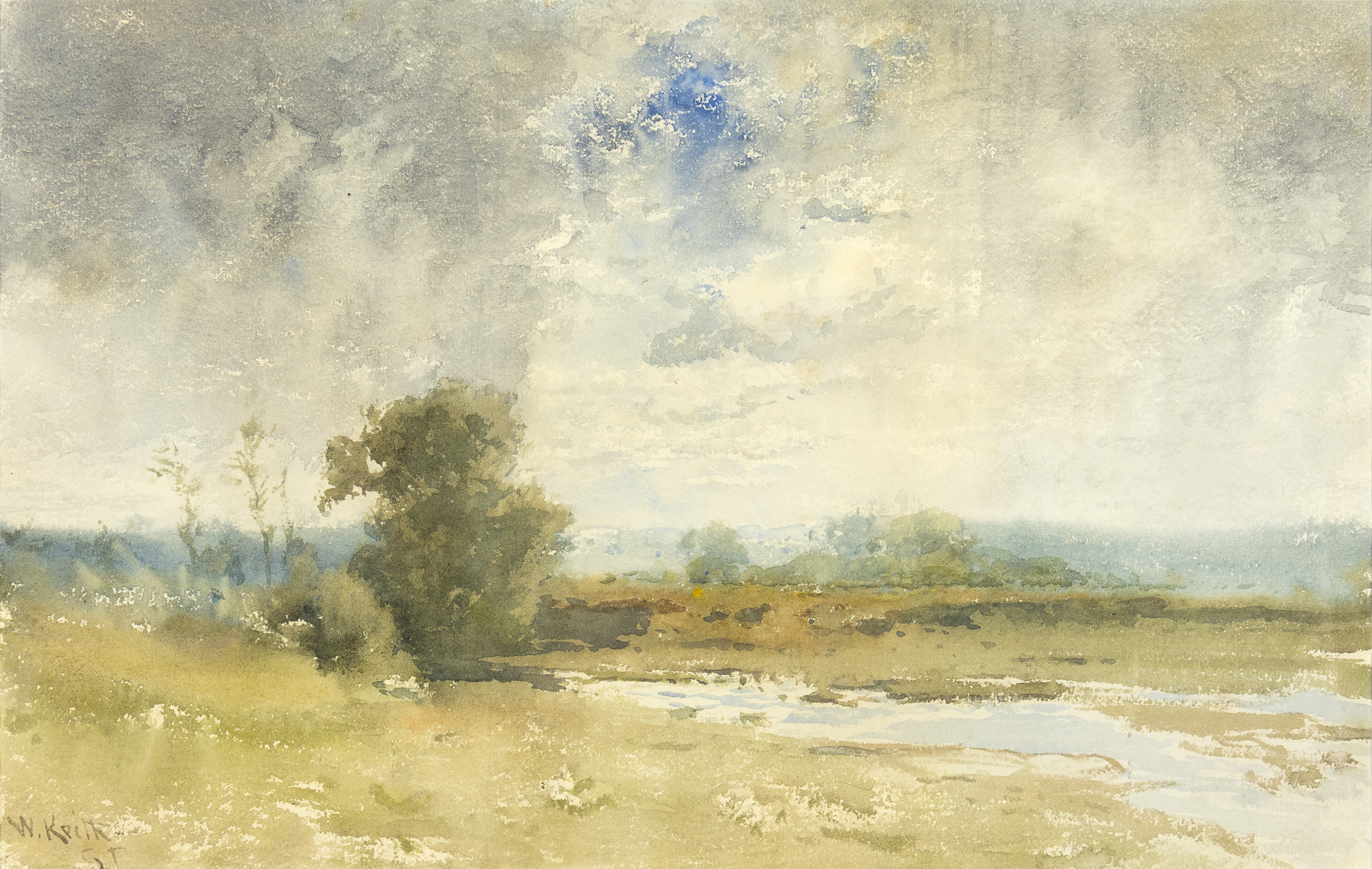 William Keith (1838-1911) Rain in the Glen watercolor on paper 12 x 9