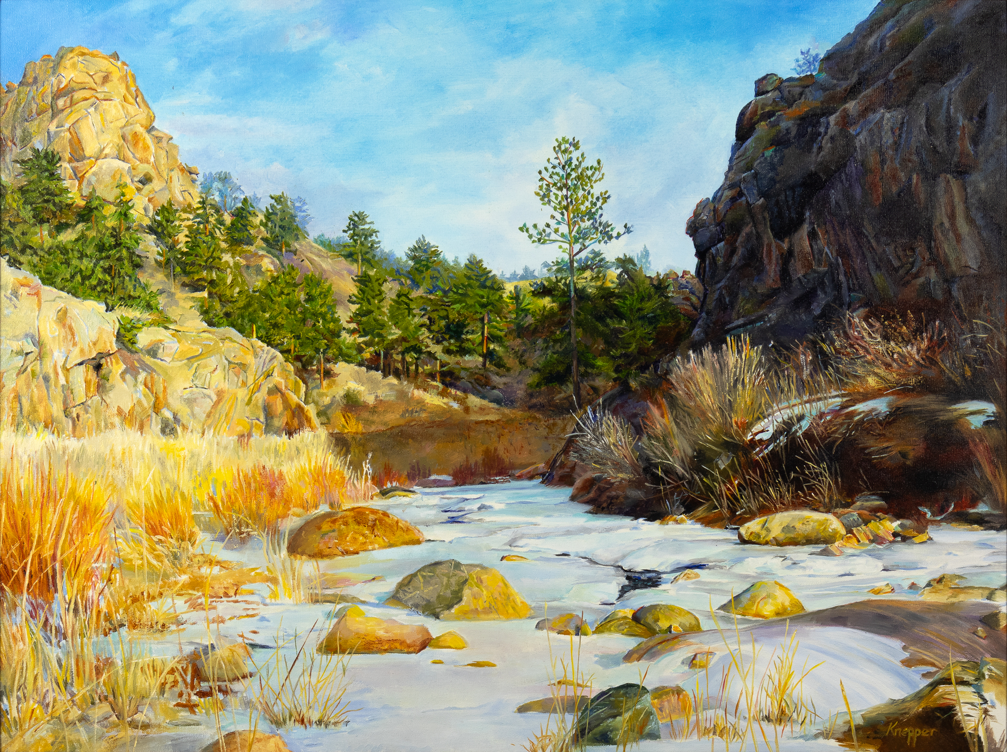Dan Knepper (1961- ) Winter Warmth oil on canvas 30 x 40