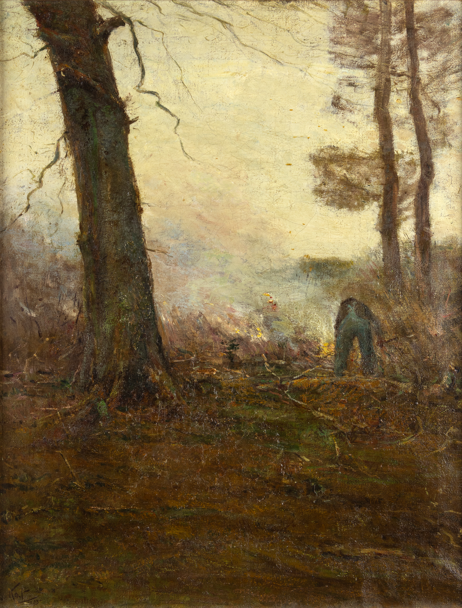 Frederick William Kost (1861-1923) Clearing the Land, 1903 oil on canvas 28 x 22