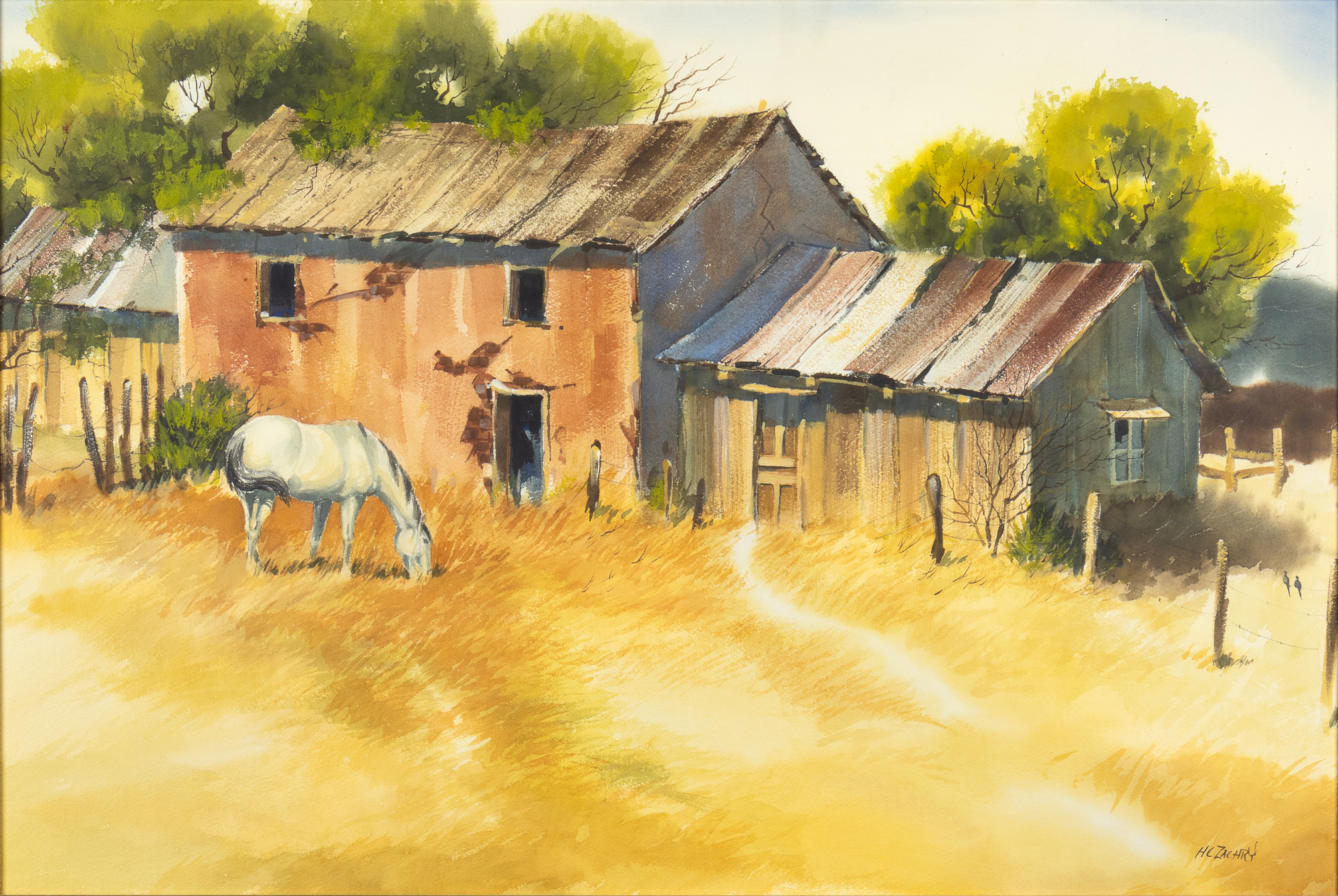 H. C. Zachry (1940- ) Out to Pasture watercolor on paper 24 x 36