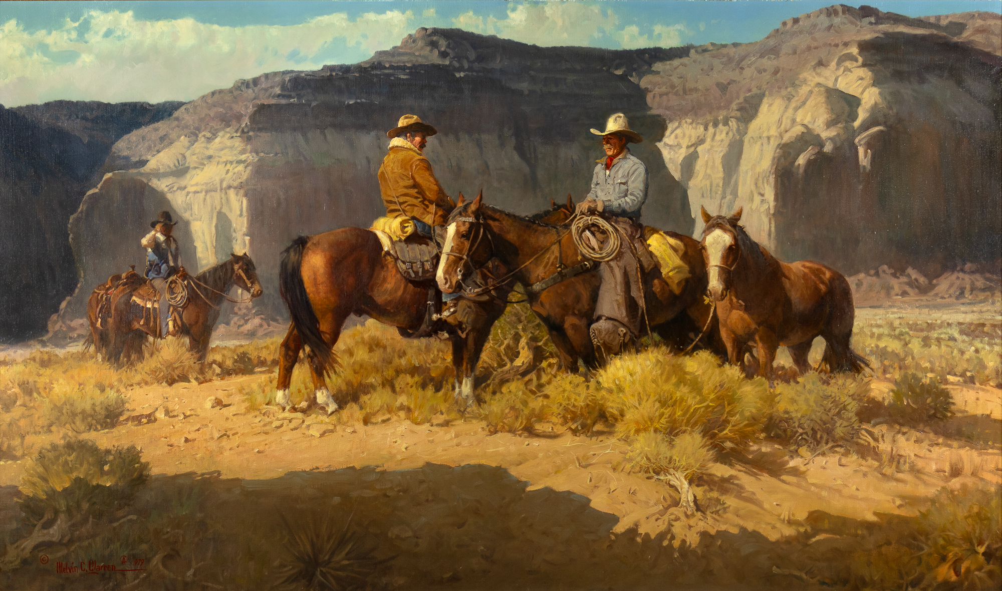 Melvin Warren (1920-1995) The Last of His Kind, 1979 oil on canvas 36 x 60
