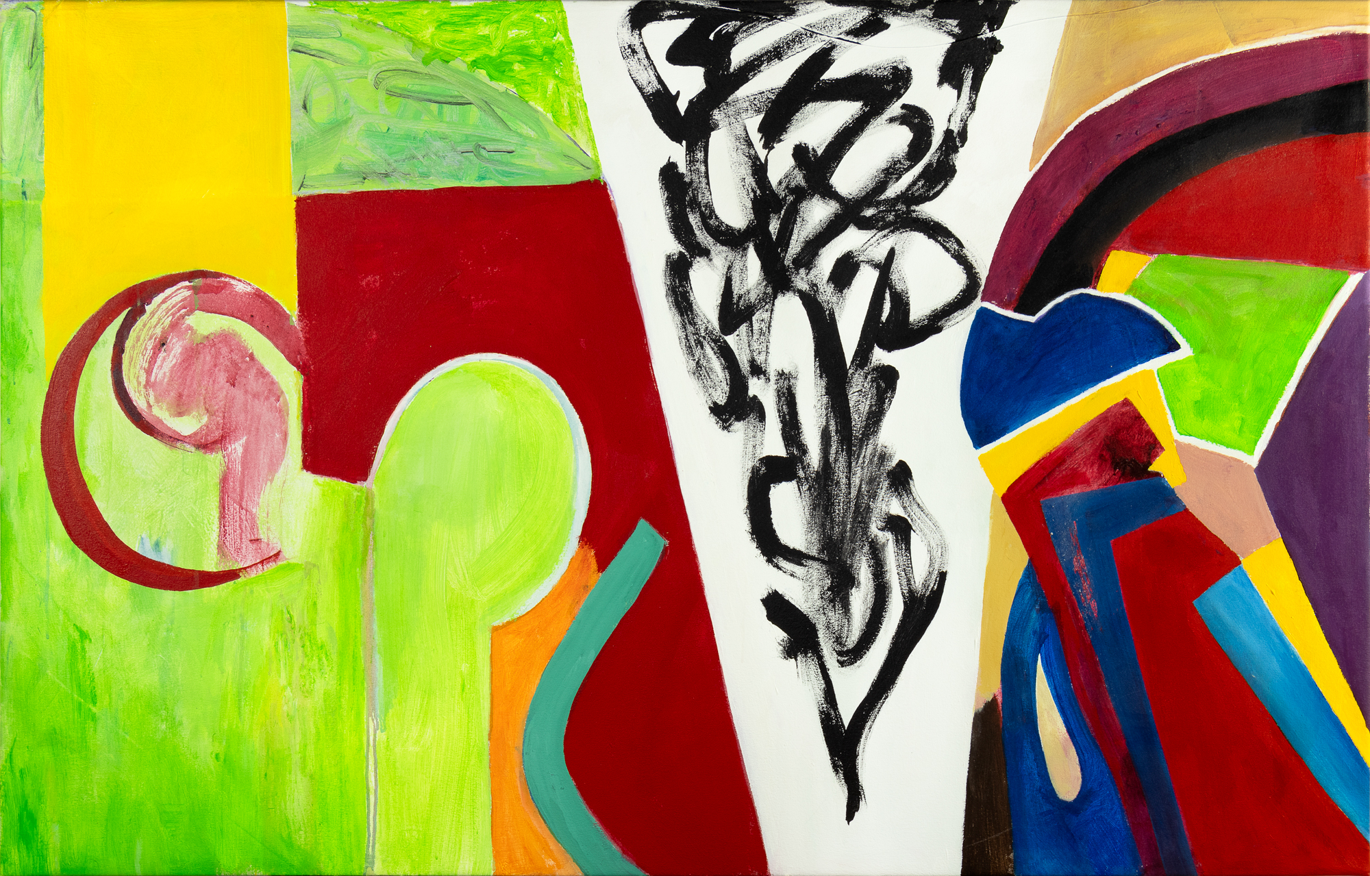 Harold Garde (1923-2022) Commute / Celebrate acrylic on canvas 44 x 72