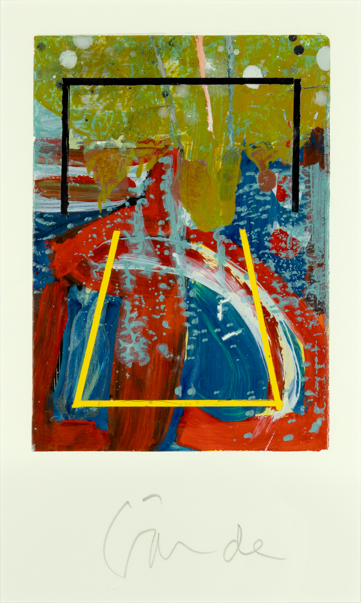 Harold Garde (1923-2022) Kimono Abstraction, 2006 strappo on paper 10 x 6