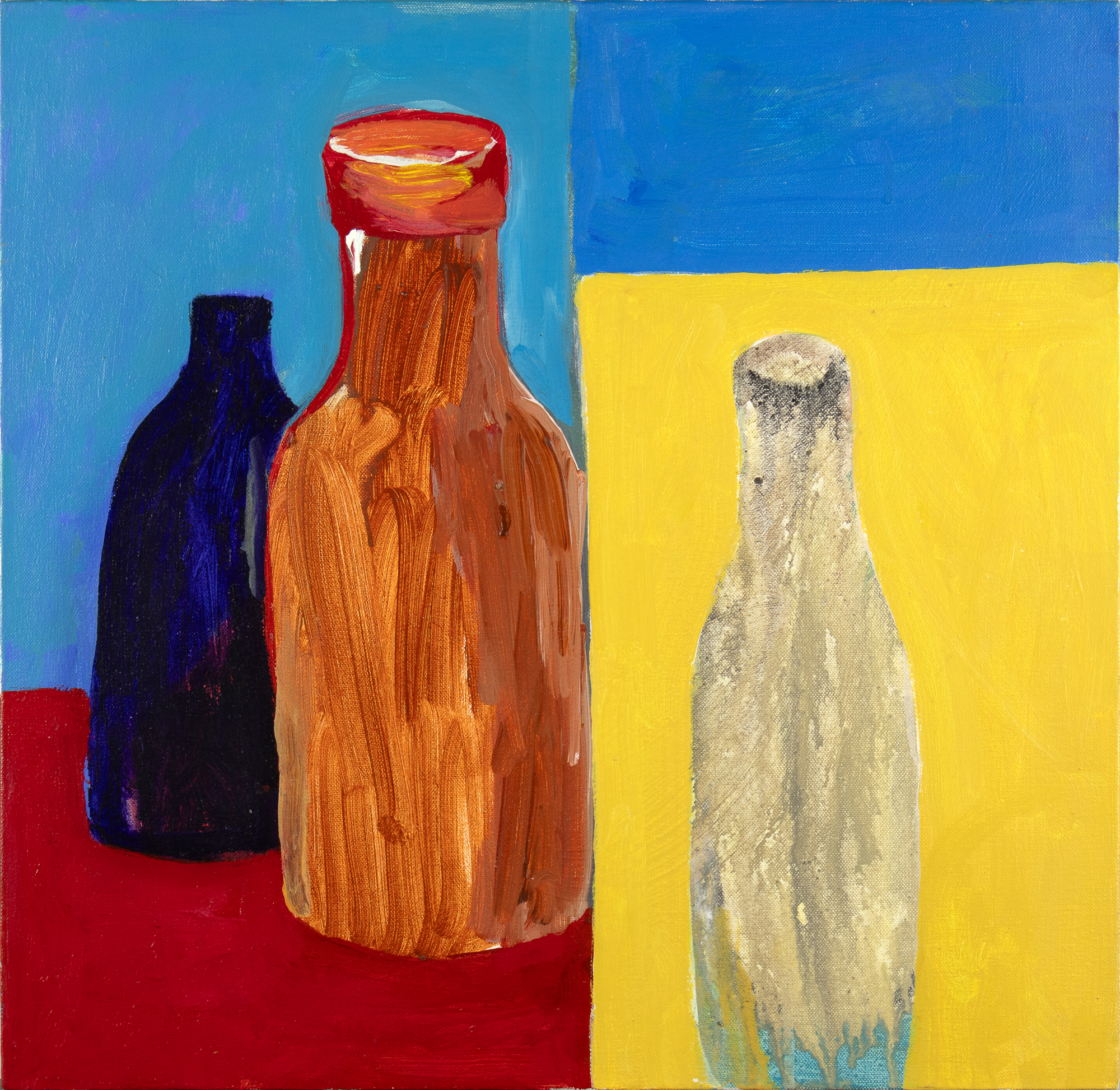 Harold Garde (1923-2022) On Red Table, 2013 acrylic on canvas 20 x 20