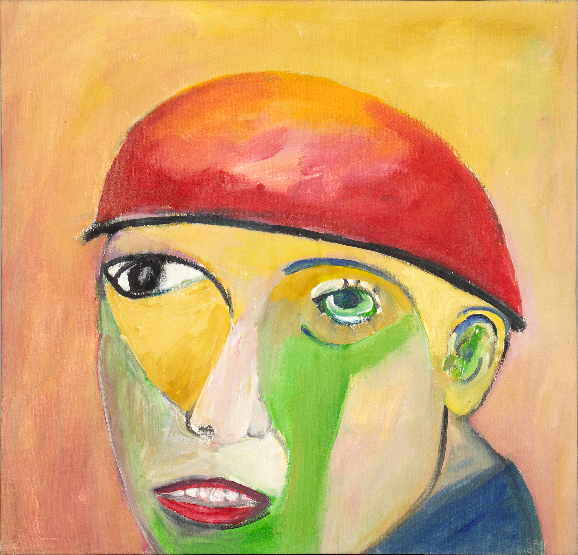Harold Garde (1923-2022) Red Cap, 2012 acrylic on canvas 25 1/2 x 26 1/2