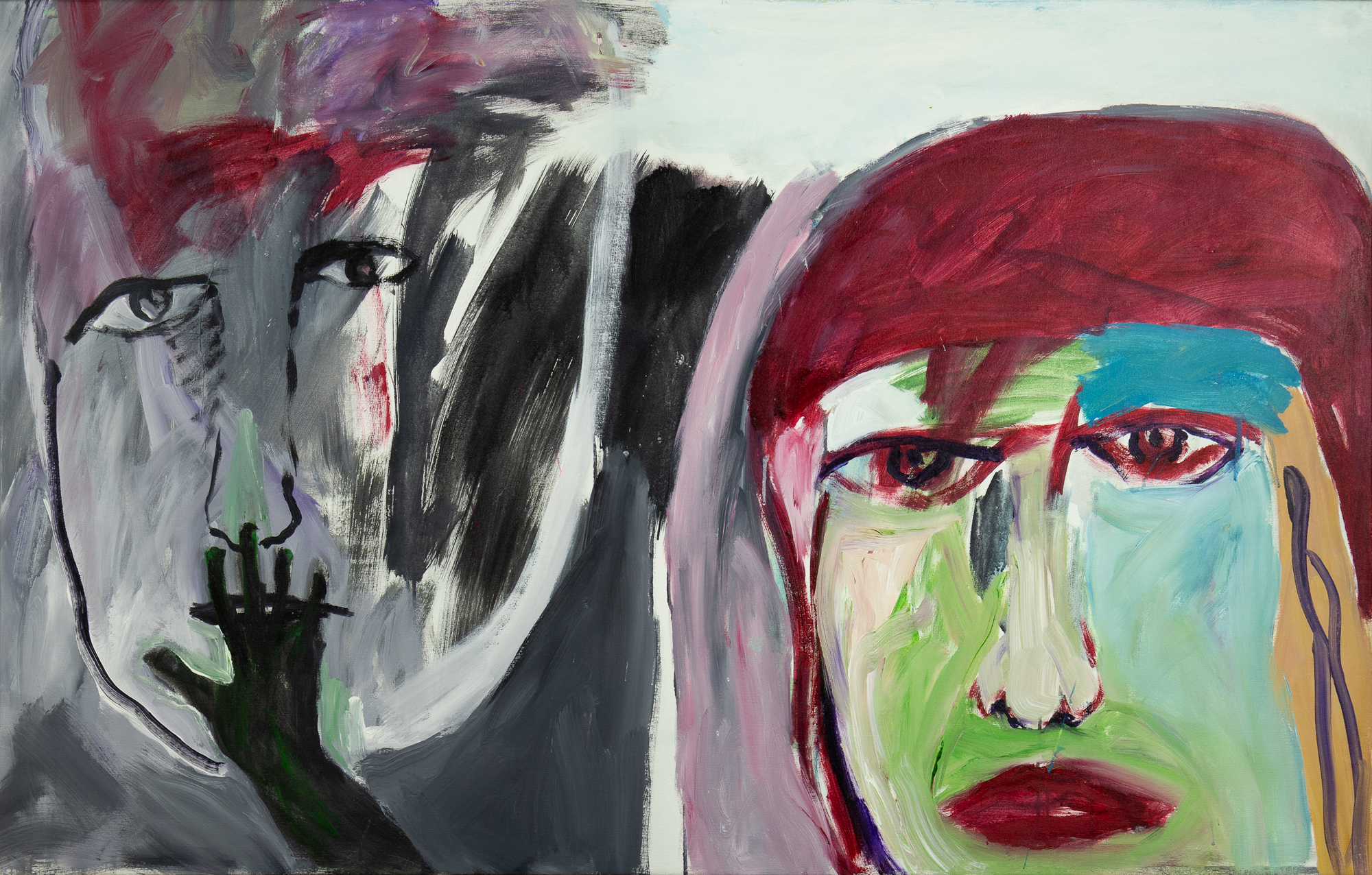 Harold Garde (1923-2022) Shhh!, 2013 acrylic on canvas 42 x 66