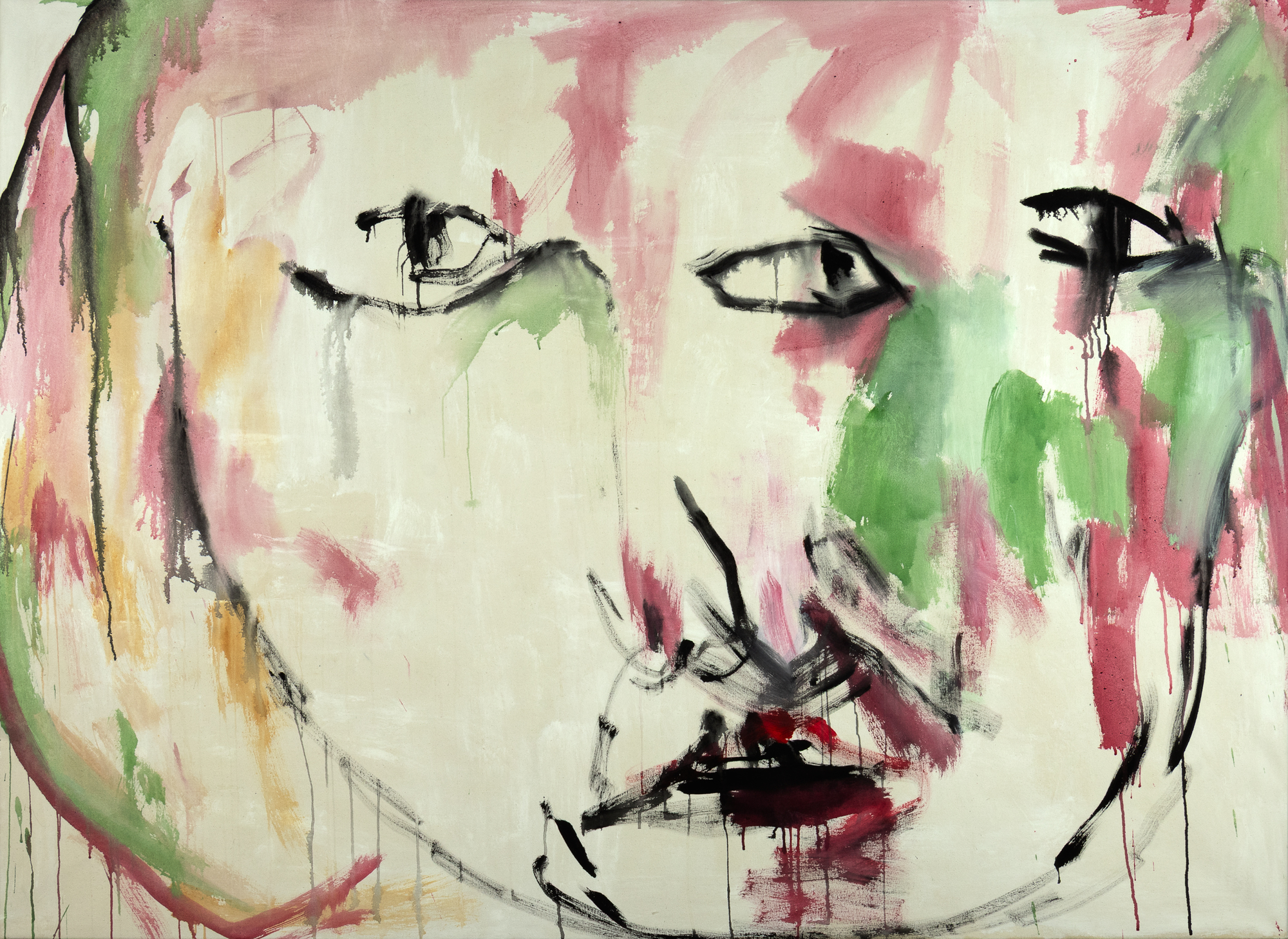 Harold Garde (1923-2022) Three Eyes, 2021 acrylic on canvas 56 x 76