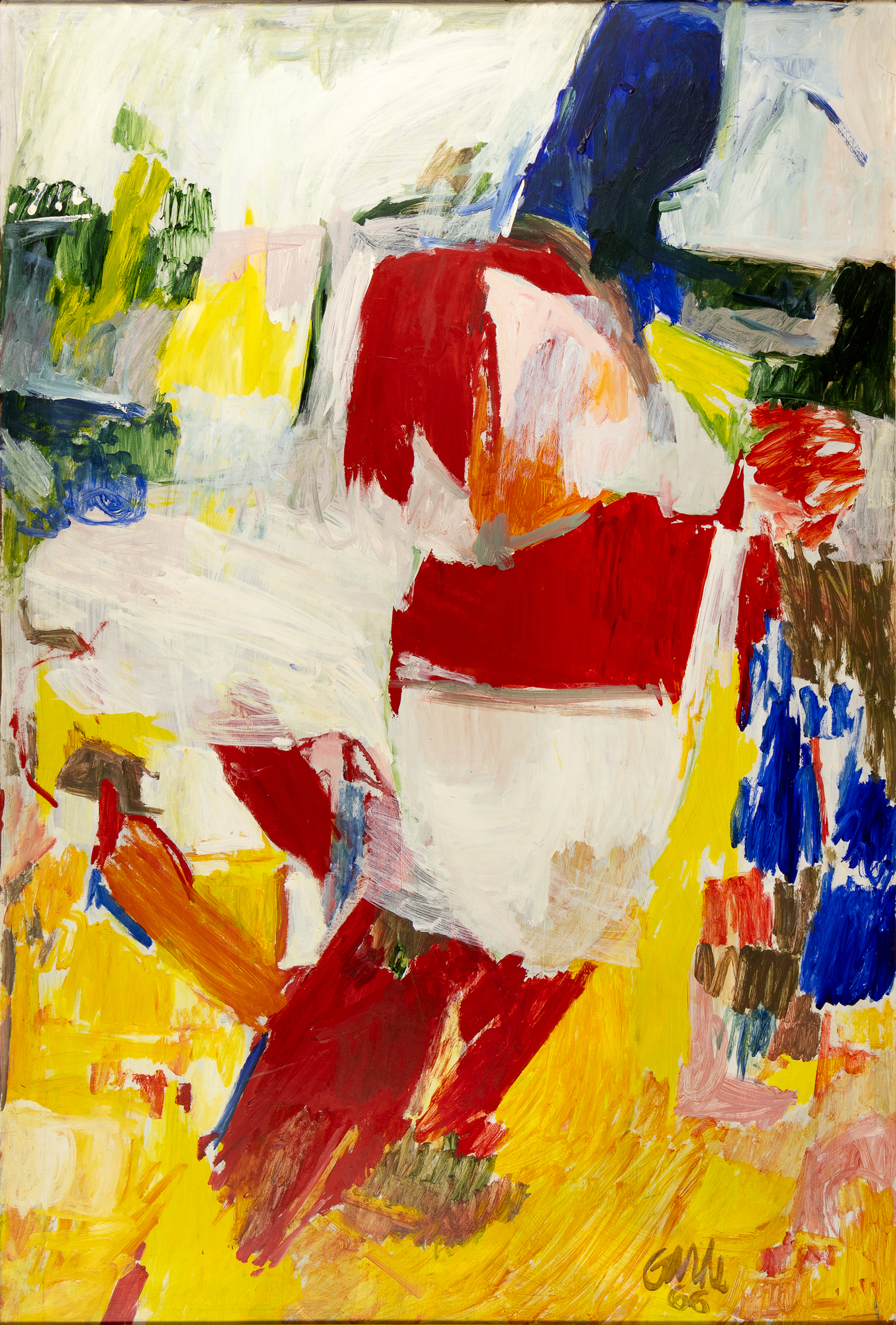 Harold Garde (1923-2022) Untitled (Abstract Figure), 1966 acrylic on masonite 70 1/2 x 47 3/4