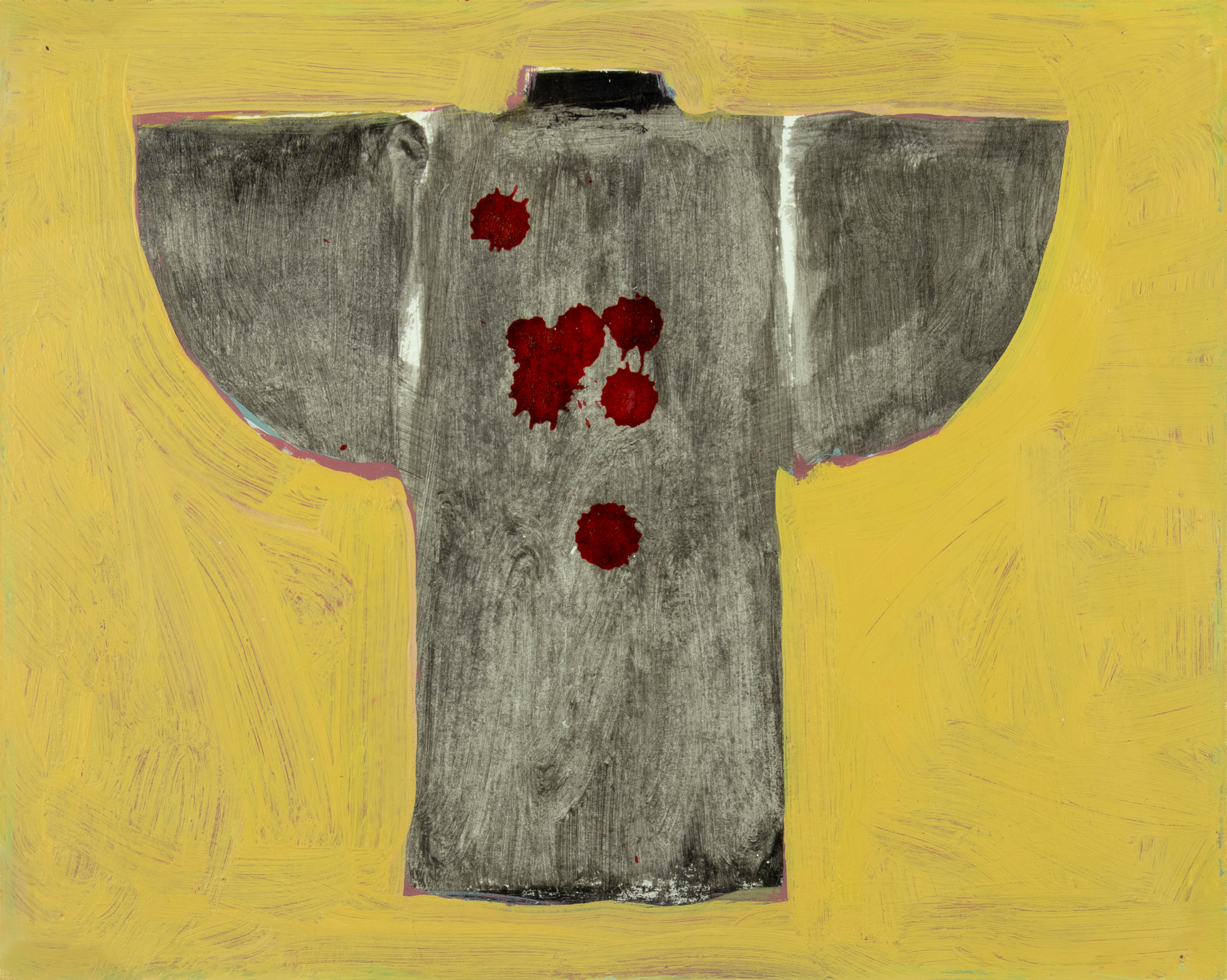 Harold Garde (1923-2022) Kimono On Gold acrylic on paper 8 1/4 x 10 1/2