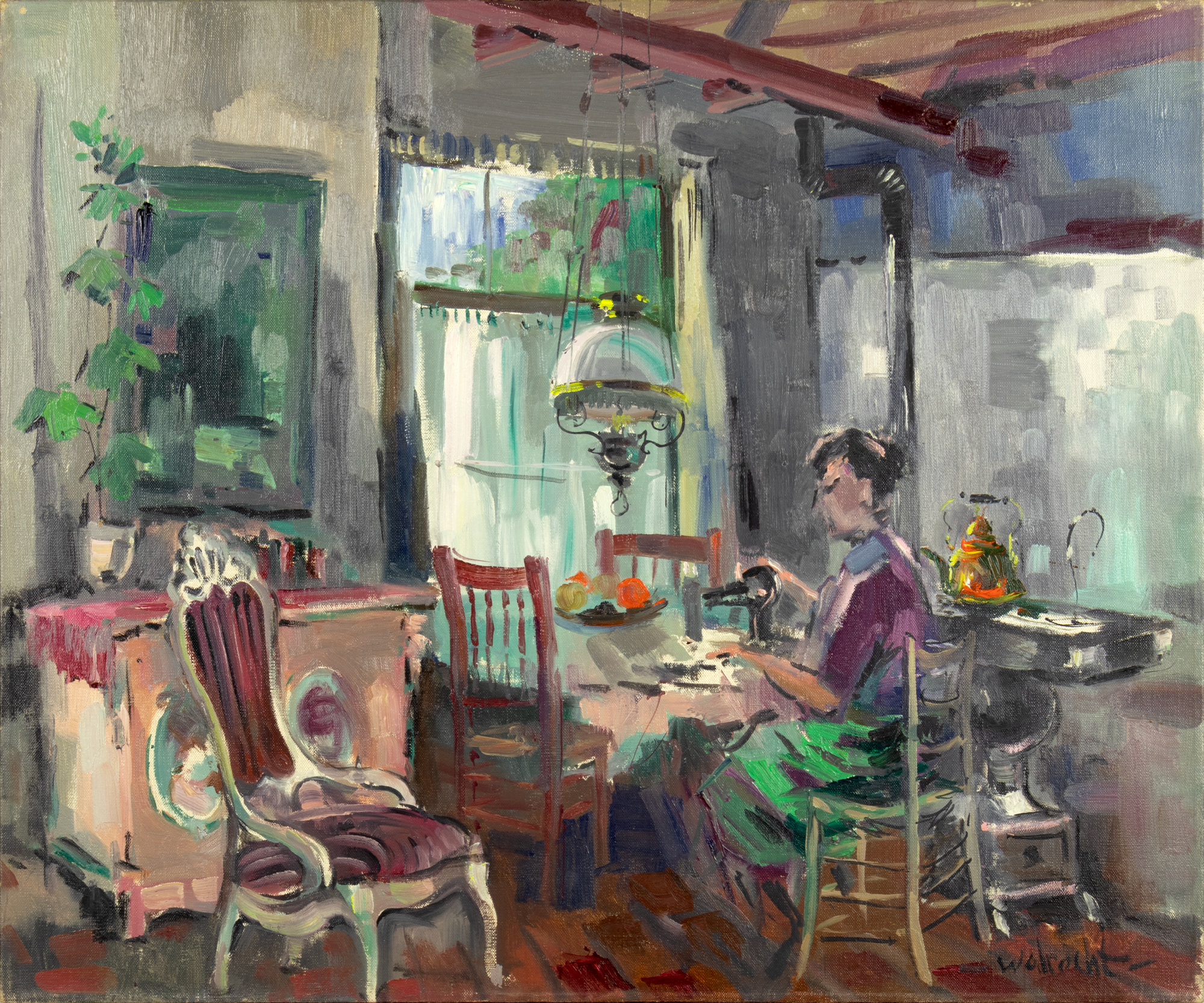 Ben Walrecht (1911-1980) The Seamstress oil on canvas 20 x 24